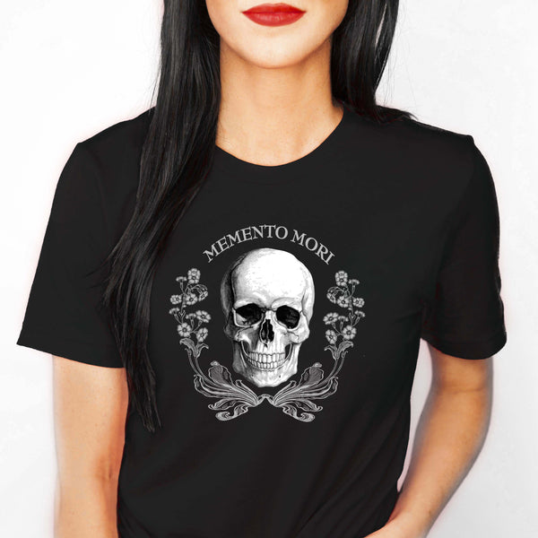 MEMENTO MORI SKULL - macabre Goth t-shirt – THEBLACKWARDROBE.COM